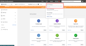 Dashboard after the app is created