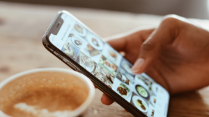 Cover photo person scrolling through instagram feed